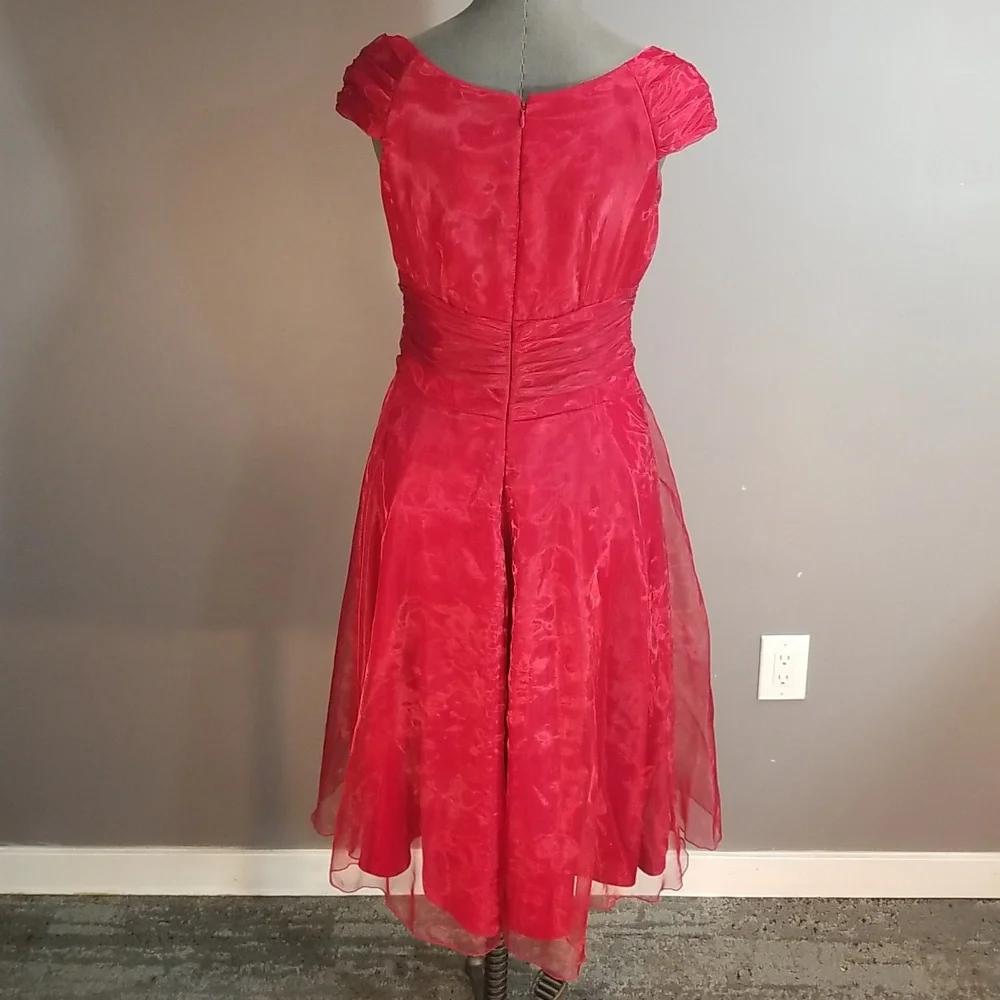 Organza Shimmering red dress approximate size 6 - Picture 6 of 17